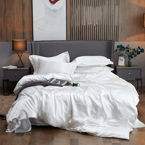 Lisslune | Satin Bedding Set - White