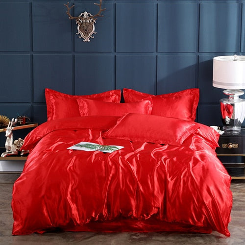 Lisslune | Satin Bedding Set - Red
