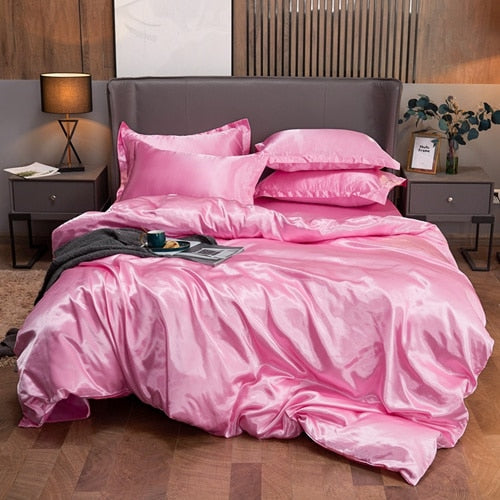 Lisslune | Satin Bedding Set - Soft Pink