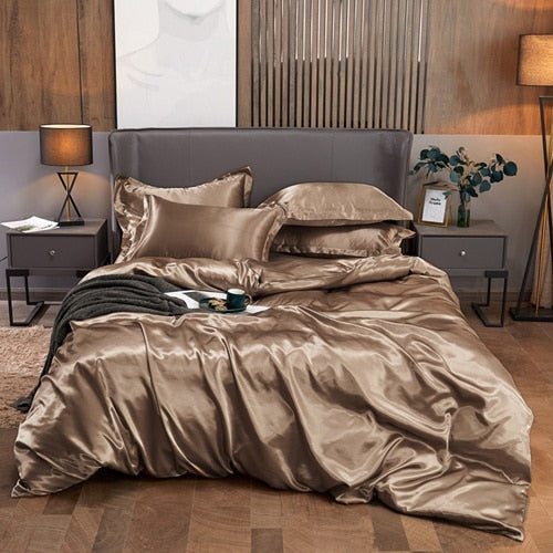 Lisslune | Satin Bedding Set - Old Gold