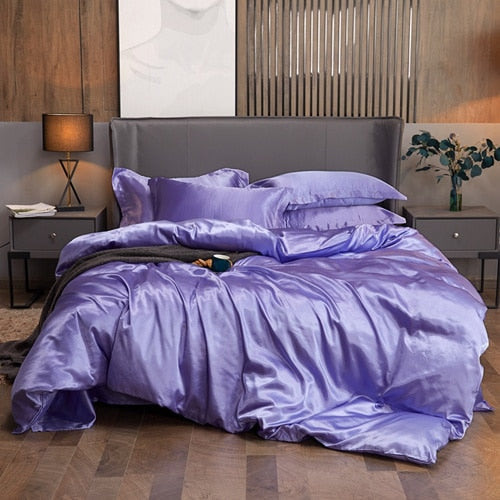 Lisslune | Satin Bed Linen Set - Lilac