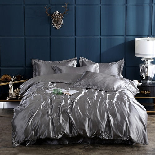 Lisslune | Satin Bedding Set - Silver