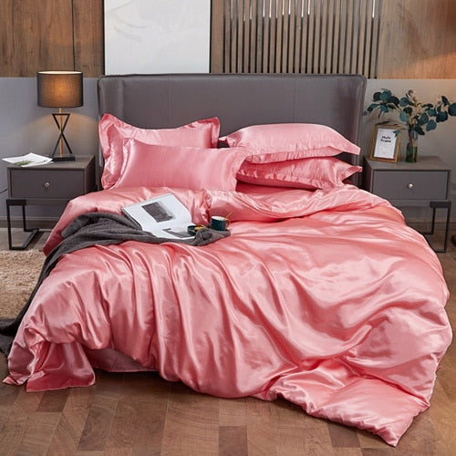 Lisslune | Satin Bedding Set - Peach