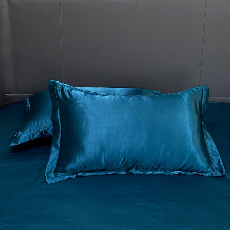 Lisslune | Satin Bed Linen Set - Royal Blue