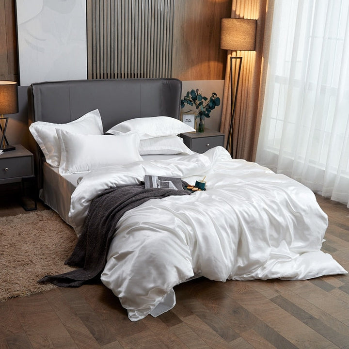 Lisslune | Satin Bedding Set - White