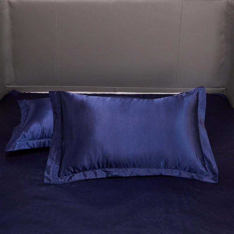 Lisslune | Satin Bed Linen Set - Navy
