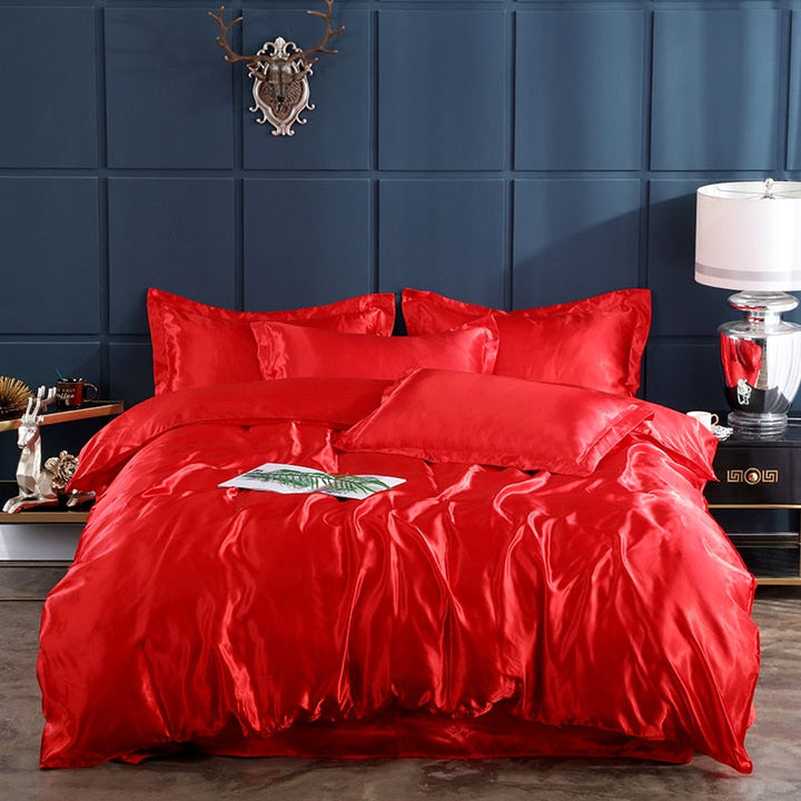 Lisslune | Satin Bedding Set - Red