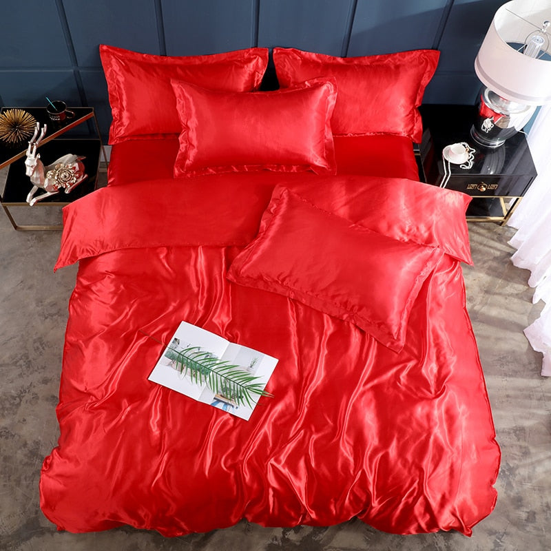 Lisslune | Satin Bedding Set - Red