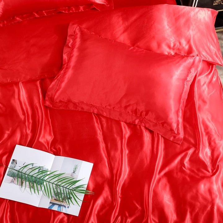 Lisslune | Satin Bedding Set - Red