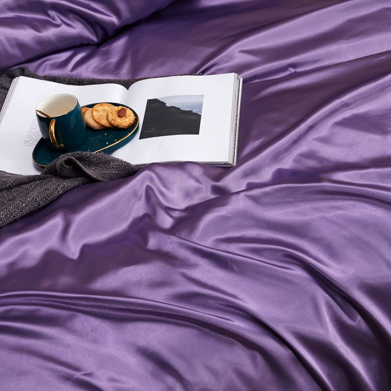 Lisslune | Satin Bedding Set - Dusty Purple