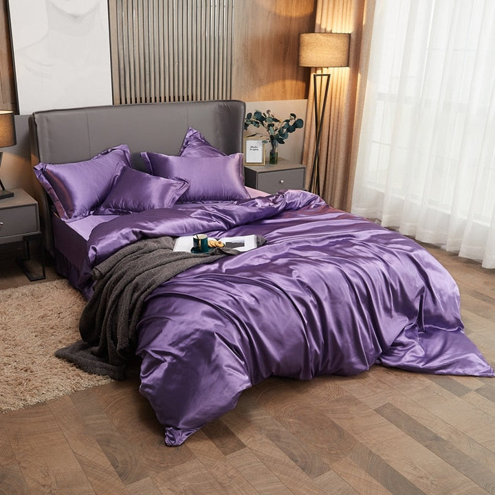 Lisslune | Satin Bedding Set - Dusty Purple