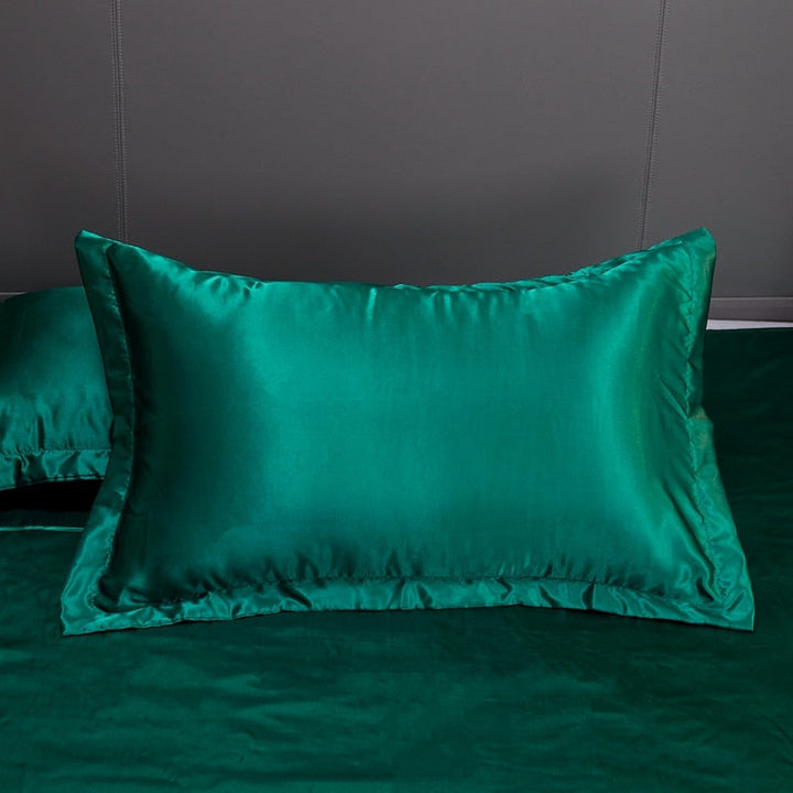 Lisslune | Satin Bedding Set - Royal Green