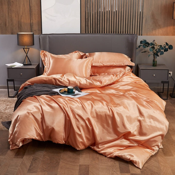 Lisslune | Satin Bed Linen Set - Apricot