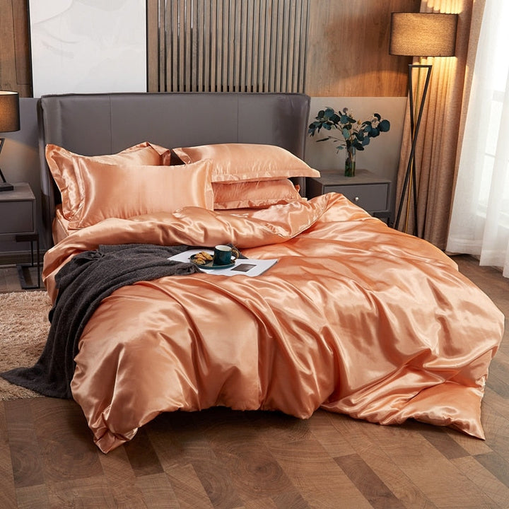 Lisslune | Satin Bed Linen Set - Apricot