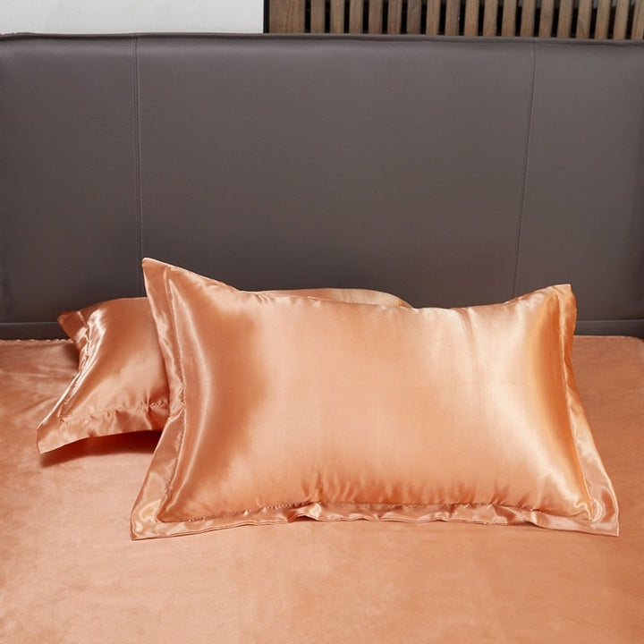 Lisslune | Satin Bed Linen Set - Apricot