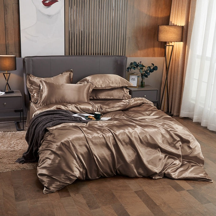 Lisslune | Satin Bedding Set - Old Gold