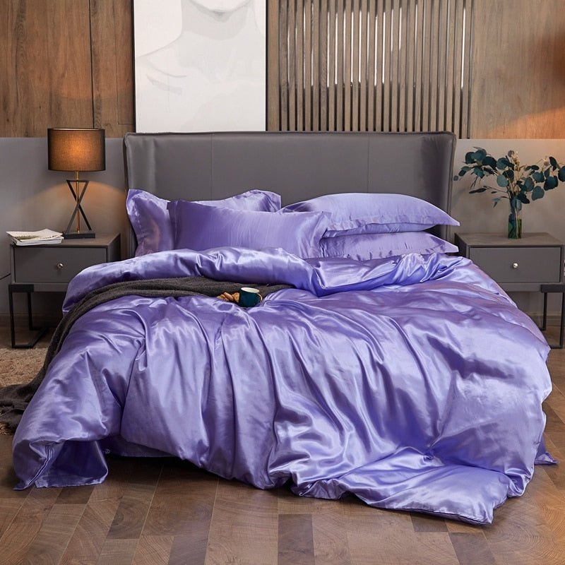 Lisslune | Satin Bed Linen Set - Lilac