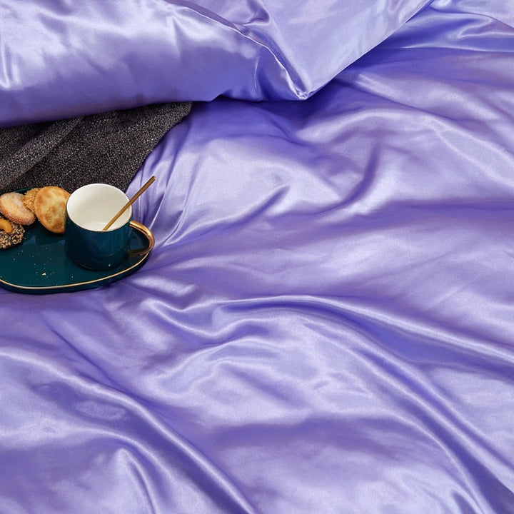Lisslune | Satin Bed Linen Set - Lilac