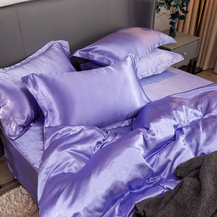 Lisslune | Satin Bed Linen Set - Lilac