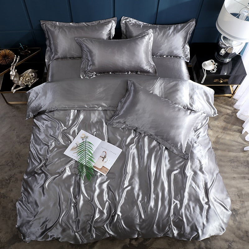 Lisslune | Satin Bedding Set - Silver