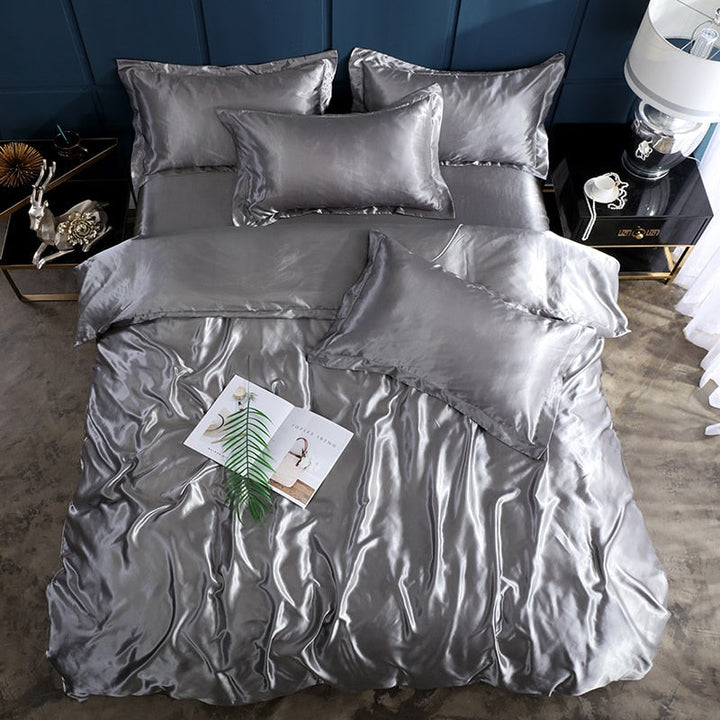 Lisslune | Satin Bedding Set - Silver