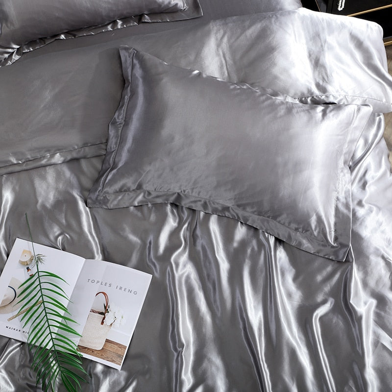 Lisslune | Satin Bedding Set - Silver