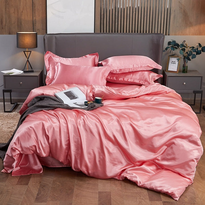 Lisslune | Satin Bedding Set - Peach