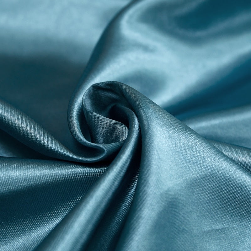Lisslune | Satin Bedding Set - Opal Blue