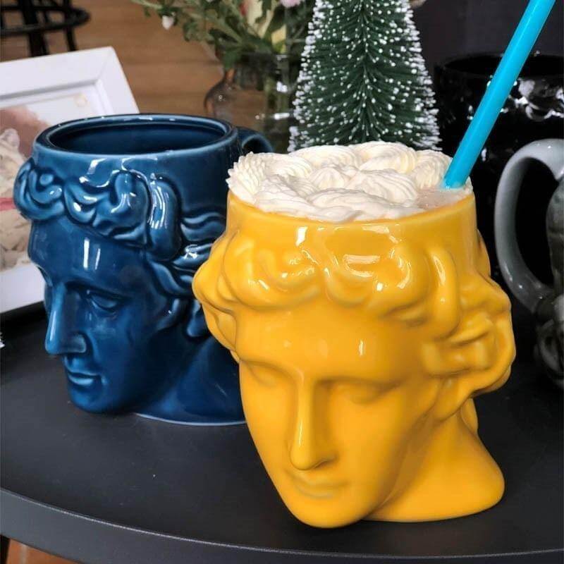 Lisslune | Ceramic Antique Greek Head Mug