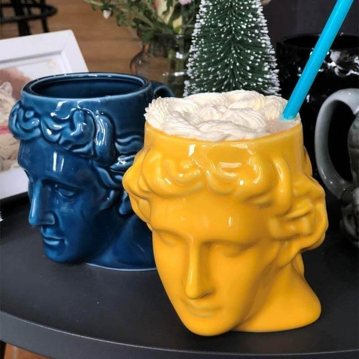 Lisslune | Ceramic Antique Greek Head Mug