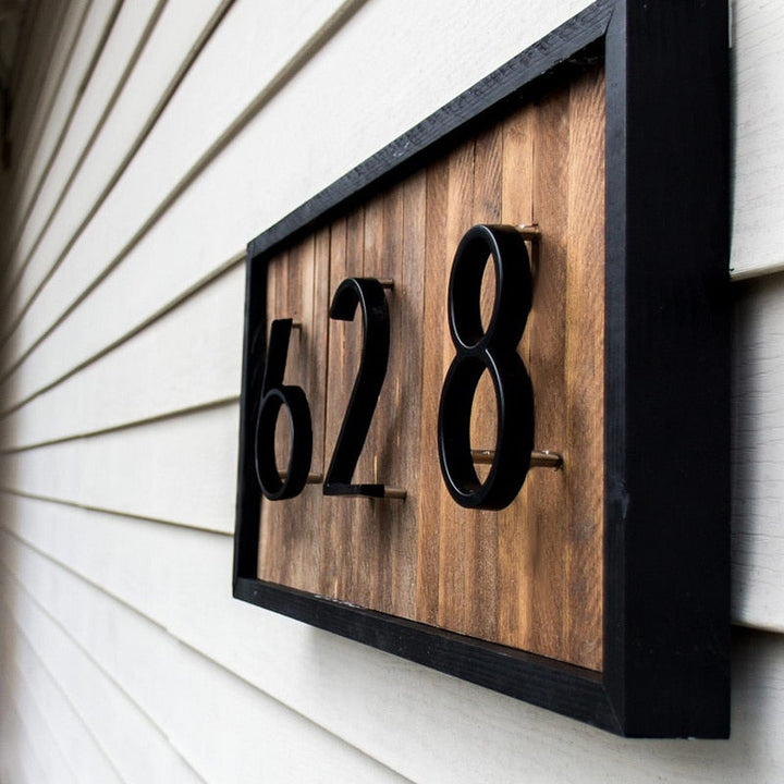Lisslune | Royelux Modern House Numbers - Stainless Zinc Alloy, Black Finish, 5" High