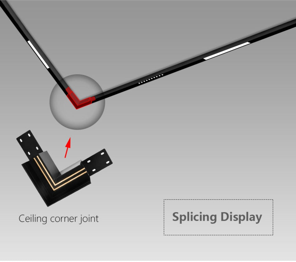 Lisslune | Wall-Mounted Black Continuous Magnetic Track System Light