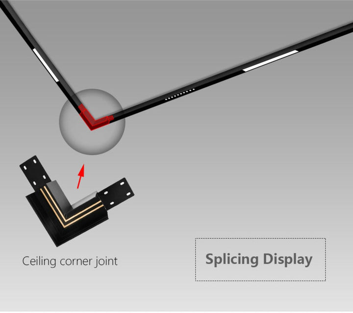 Lisslune | Wall-Mounted Black Continuous Magnetic Track System Light