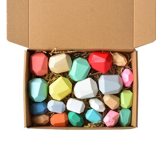 Lisslune | Colorful Wooden Stone Kids Intelligent Stacking Game