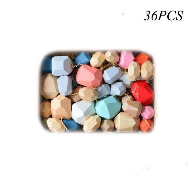 Lisslune | Colorful Wooden Stone Kids Intelligent Stacking Game