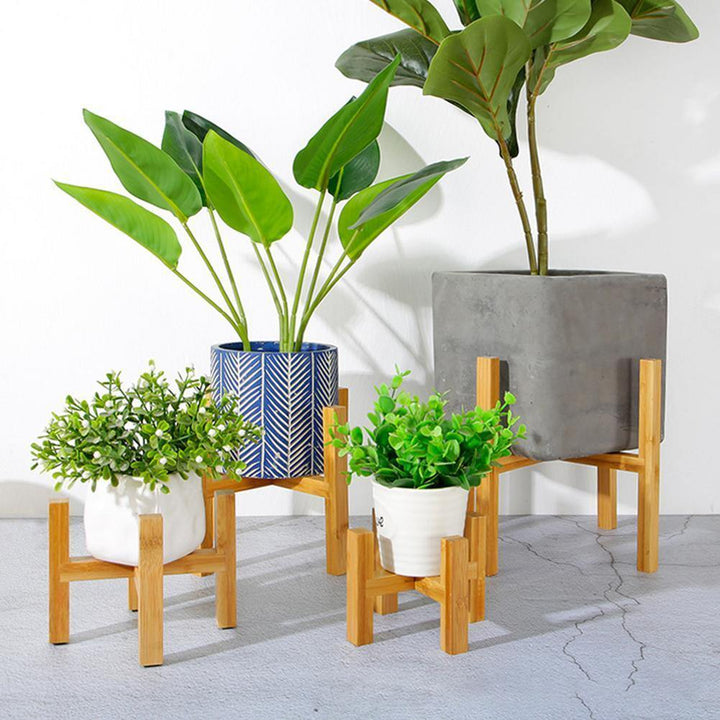 Lisslune | BambooElevate Plant Stand made of bamboo wood | Adjustable & Stable | Perfect for indoors