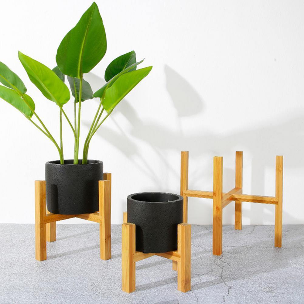 Lisslune | BambooElevate Plant Stand made of bamboo wood | Adjustable & Stable | Perfect for indoors