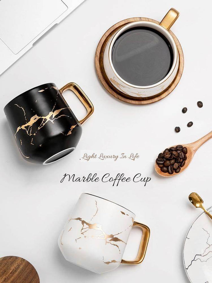 Lisslune | Elegant Nordic Marble Ceramic Coffee Mugs