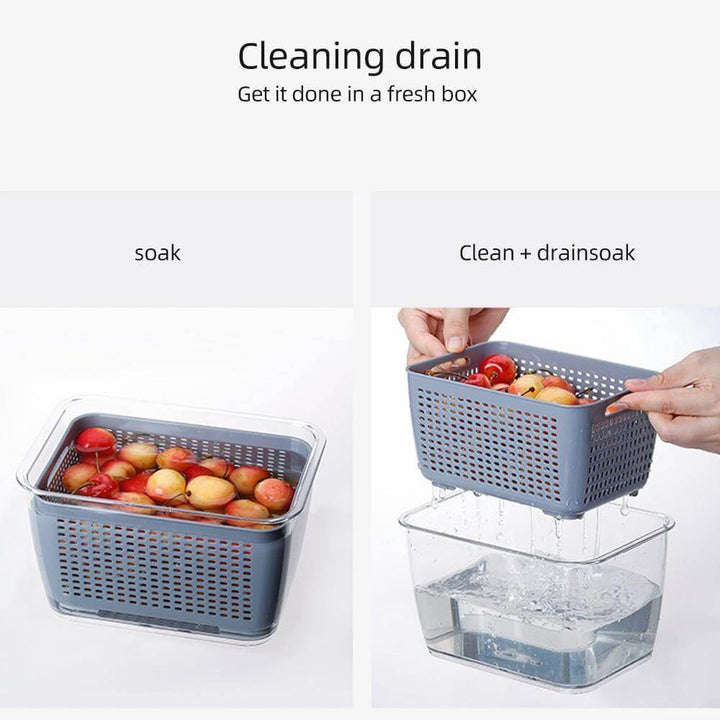 Lisslune | Multifunctional Vegetable & Fruit Refrigerator Drainage Organizer Box with Lid