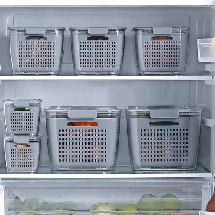 Lisslune | Multifunctional Vegetable & Fruit Refrigerator Drainage Organizer Box with Lid