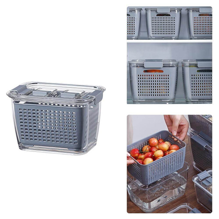 Lisslune | Multifunctional Vegetable & Fruit Refrigerator Drainage Organizer Box with Lid