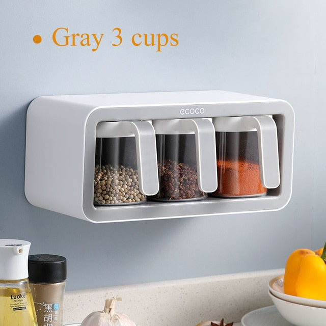 Lisslune | Wall Mount Multiple Grids Seasoning Organizer
