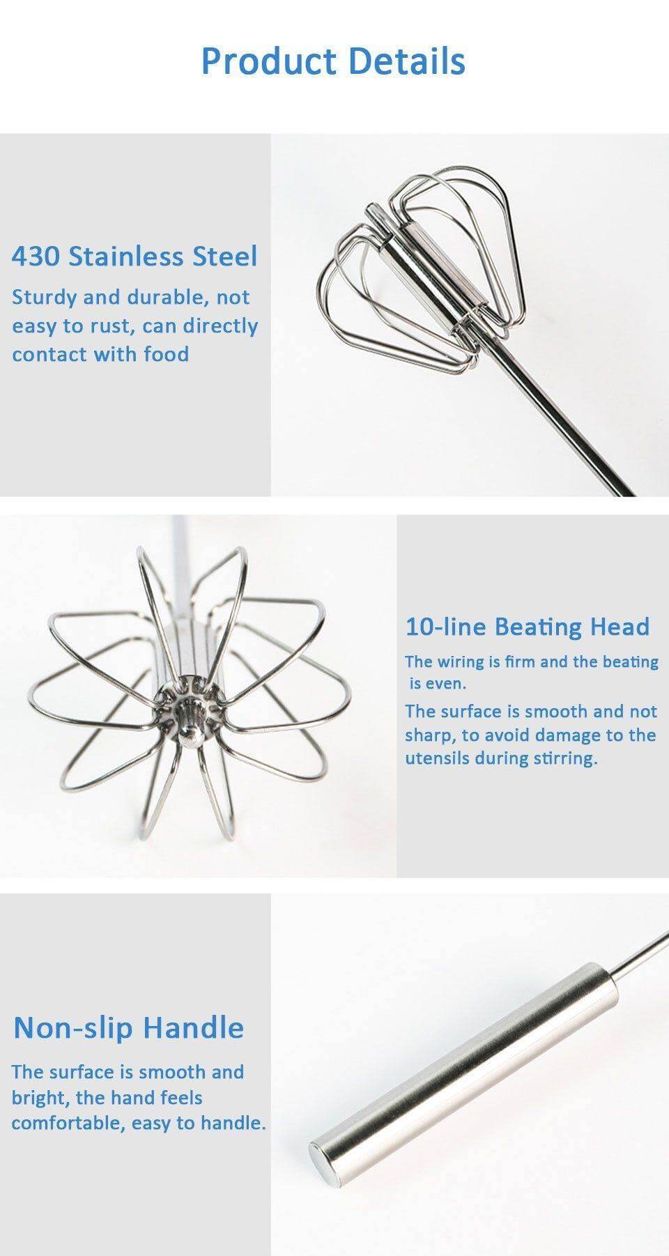 Lisslune | Stainless Steel Easy Stirrer Whisk
