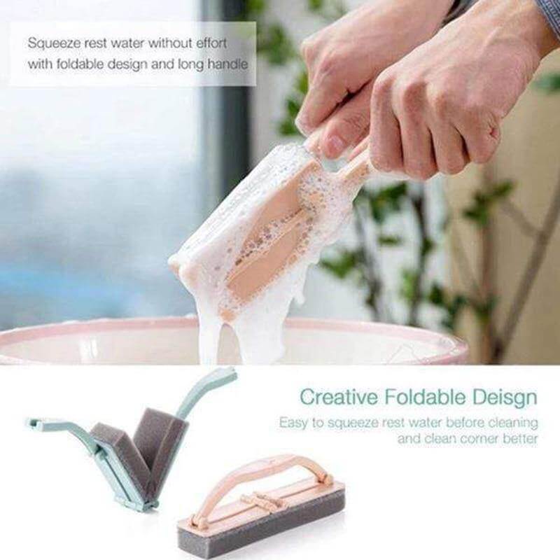 Lisslune | Simple Folding Wiper Hand Brush Sponge with Handle