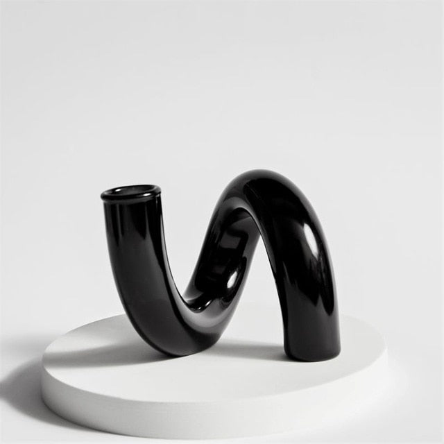 Rynx Colored Glass Twisted Candle Holder