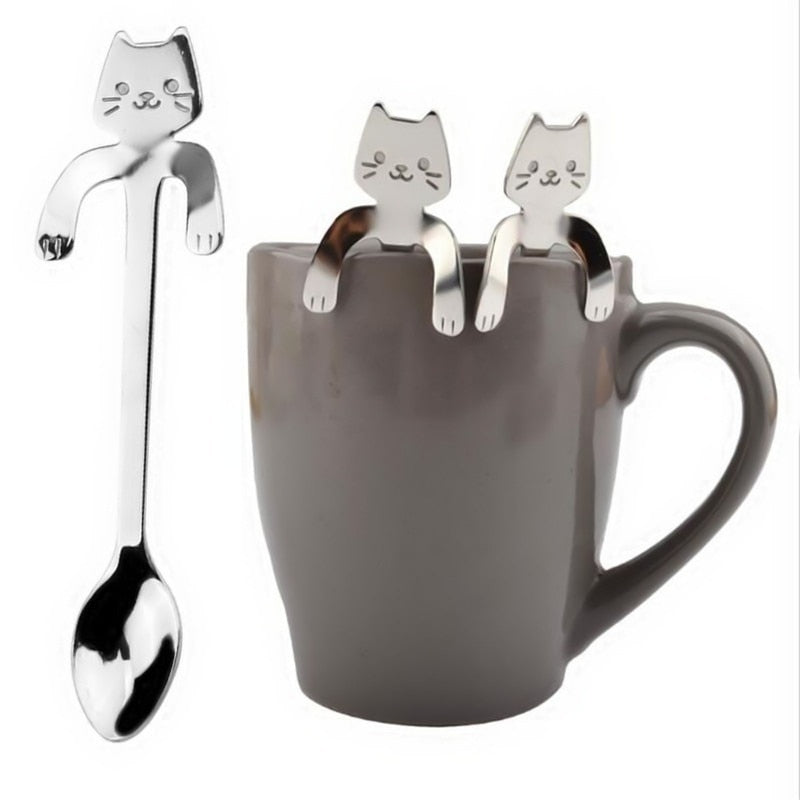 Lisslune | Cute Cat Long Handle Tea Spoon