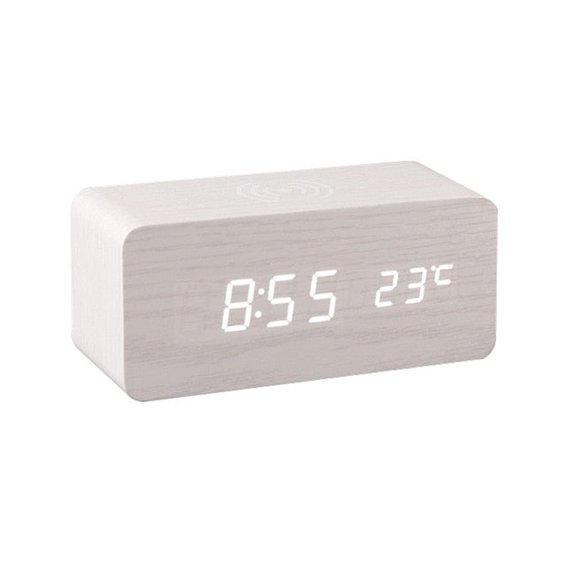 Lisslune | Modern Wood Wireless Charging Clock