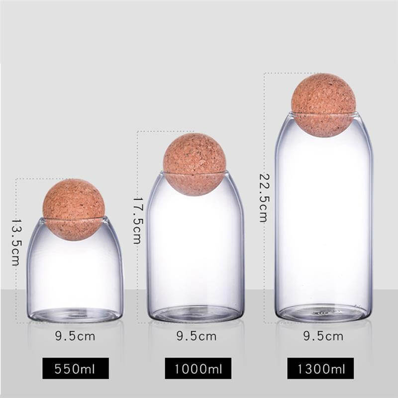 Lisslune | Creative Glass Cork Storage Jar