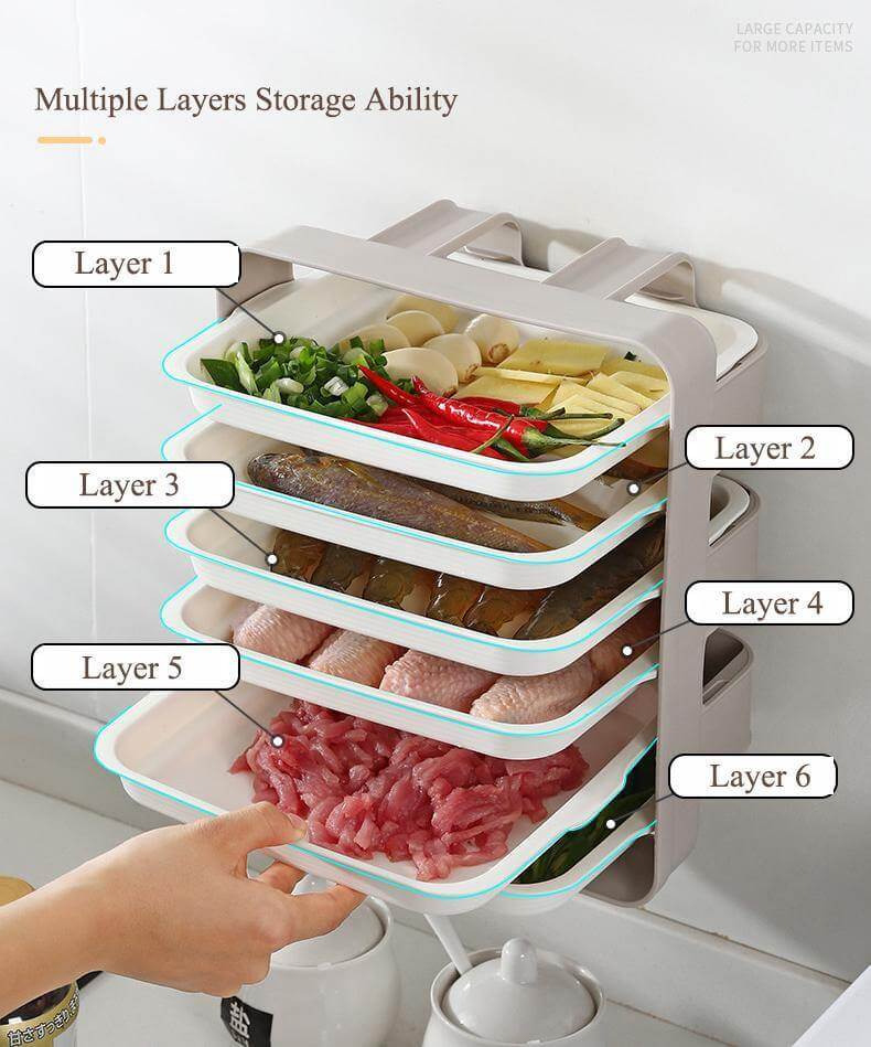 Lisslune | Wall-Mounted Space Saving Kitchen Organizer