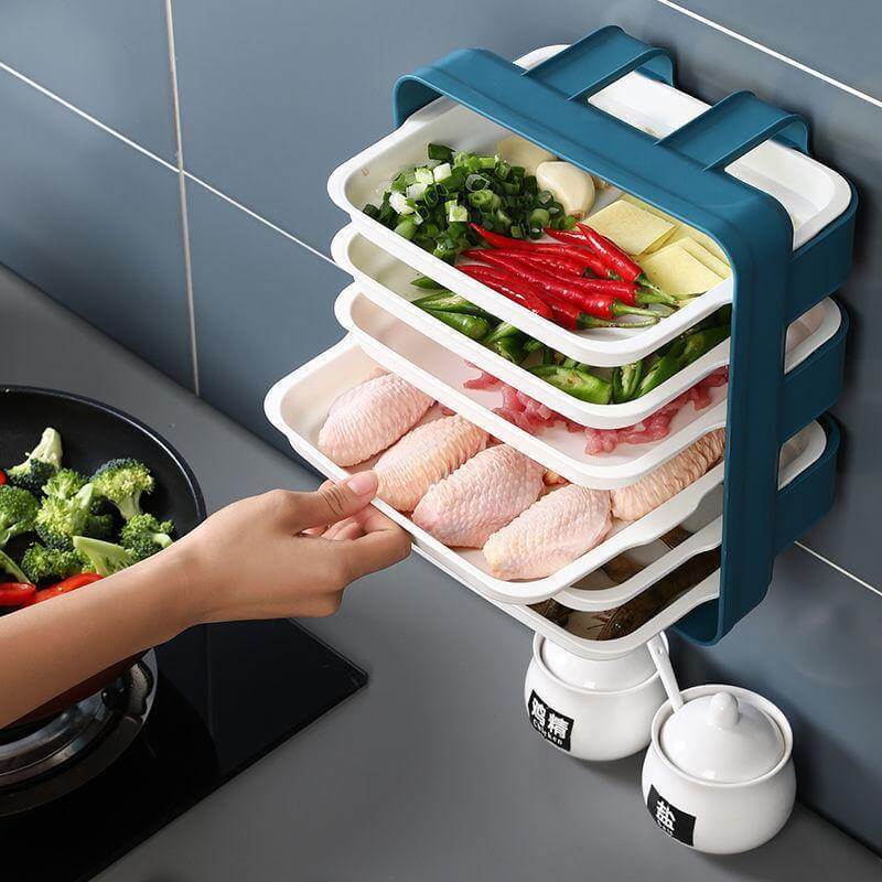 Lisslune | Wall-Mounted Multi Layer Kitchen Food Cooking Organizer